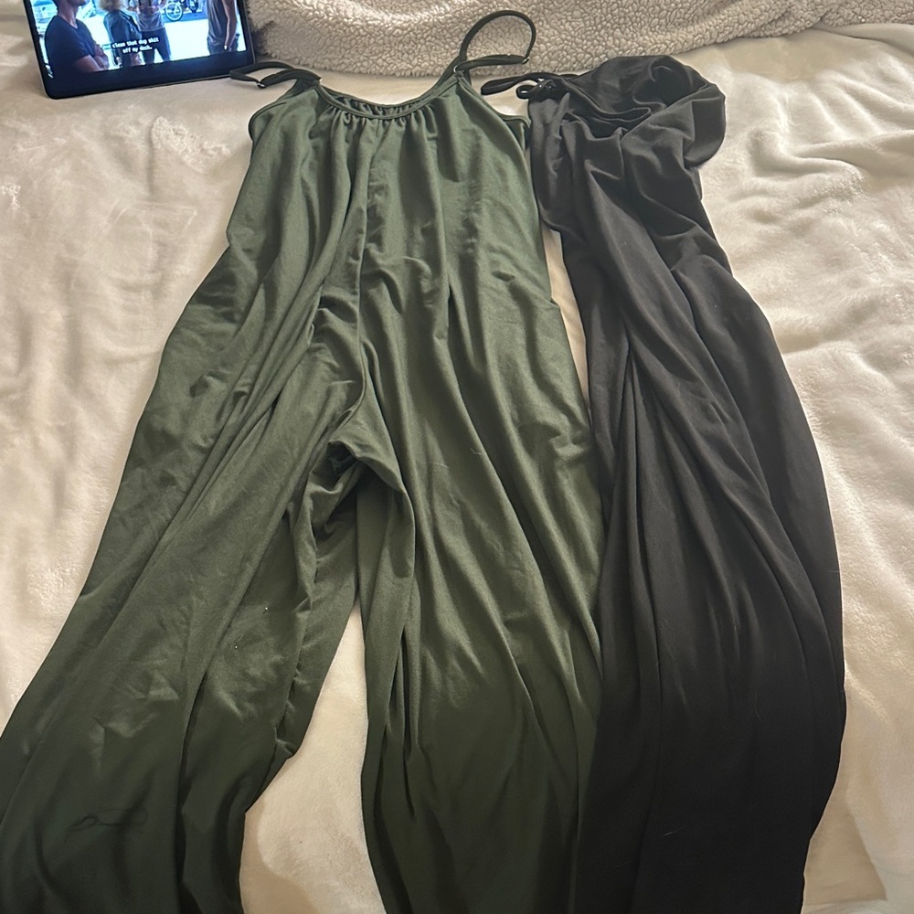 Green and Black Jumpsuits